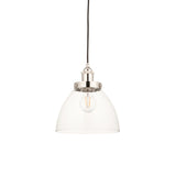 1 Light Pendant in Bright Nickel Plating and Clear Glass Shade (0711HAN97588)