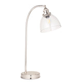 1 Light Task Table Lamp in Bright Nickel with Clear Glass Shade (0711HAN97590)