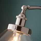 1 Light Task Floor Lamp in Bright Nickel with Clear Glass Shade (0711HAN97591)