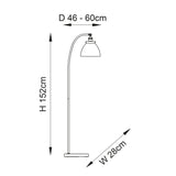 1 Light Task Floor Lamp in Bright Nickel with Clear Glass Shade (0711HAN97591)