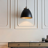 1 Light Large Pendant in Matt Black and Aged Pewter (0711FRA98749)