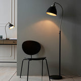1 Light Task Floor Lamp in Matt Black with Aged Pewter details (0711FRA98753)