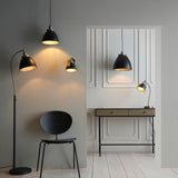 1 Light Task Floor Lamp in Matt Black with Aged Pewter details (0711FRA98753)