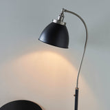 1 Light Task Floor Lamp in Matt Black with Aged Pewter details (0711FRA98753)