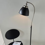 1 Light Task Floor Lamp in Matt Black with Aged Pewter details (0711FRA98753)