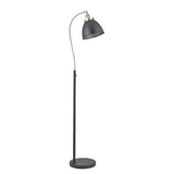 1 Light Task Floor Lamp in Matt Black with Aged Pewter details (0711FRA98753)