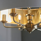 Sophisticated Statement 6 Light Pendant in Antique Brass (0711HIG98933)