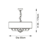 Sophisticated Statement 6 Light Pendant in Antique Brass (0711HIG98933)