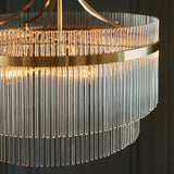 5 Light Pendant in Antique Brass with Clear Glass Rods (0711MAR99166)