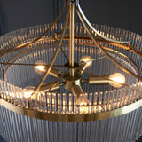 5 Light Pendant in Antique Brass with Clear Glass Rods (0711MAR99166)