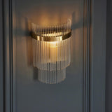 Wall Light in Antique Brass with Clear Glass Rods (0711MAR99168)