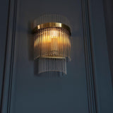 Wall Light in Antique Brass with Clear Glass Rods (0711MAR99168)