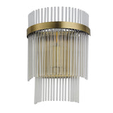 Wall Light in Antique Brass with Clear Glass Rods (0711MAR99168)