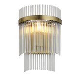 Wall Light in Antique Brass with Clear Glass Rods (0711MAR99168)