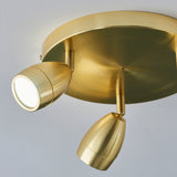 3 Light LED Bathroom Round Spotlight Brushed Gold IP44 (0711POR99769)