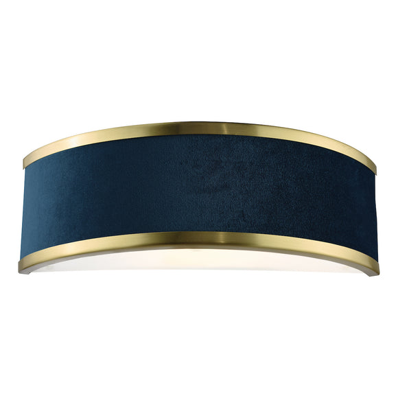 Wall Light Brushed Brass With Blue Shade (0183ALV0723)