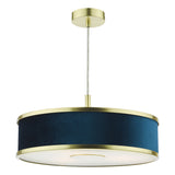 3 Light Pendant Brushed Brass With Blue Shade (0183ALV1023)