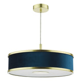 3 Light Pendant Brushed Brass With Blue Shade (0183ALV1023)