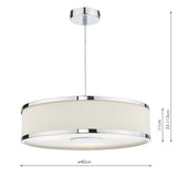 3 Light Pendant Polished Chrome With Ivory Shade (0183ALV1033)