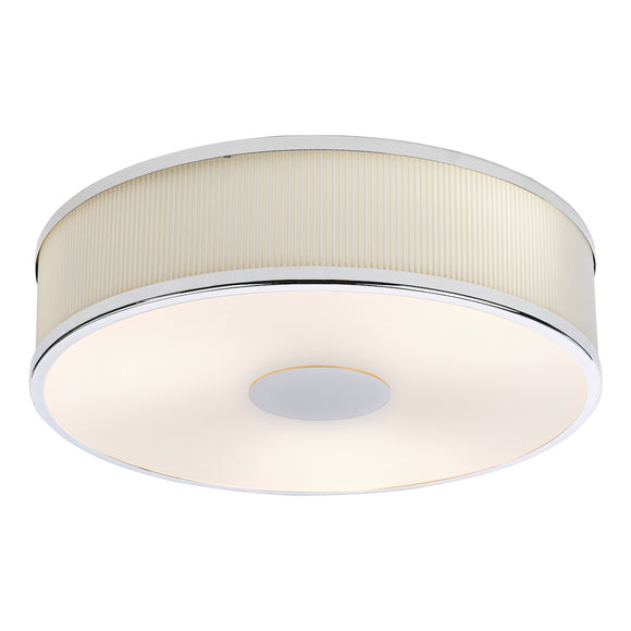 3 Light Flush Polished Chrome With Ivory Shade (0183ALV5233)
