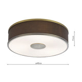 3 Light Flush Antique Bronze With Brown Shade (0183ALV5239)