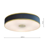 6 Light Flush Brushed Brass With Blue Shade (0183ALV6423)