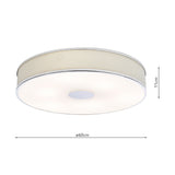 6 Light Flush Polished Chrome With Ivory Shade (0183ALV6433)