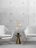 3 Light Table Lamp in Antique Gold with Amber Glass (0194COSTL210377)
