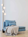 4 Light Floor Lamp in Satin Nickel with Opal Glass (0194COSSL265378)