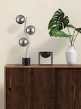 3 Light Table Lamp in Satin Nickel with Smoked Glass (0194COSTL209376)