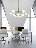 12 Light Ceiling Pendant in Satin Nickel with Matt Opal Glass (0194COSFL246912378)