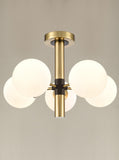 5 Light Semi Flush Fitting in Matt Black and Aged Brass (0194AXLFL24745)