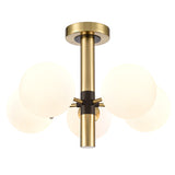 5 Light Semi Flush Fitting in Matt Black and Aged Brass (0194AXLFL24745)
