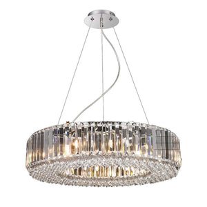 12 Light Crystal Pendant, 60cm Round Ceiling Fitting in Polished Chrome (1539ROUND12PD)
