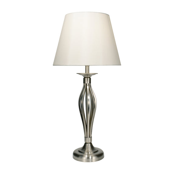 1 Light table lamp Satin Chrome complete with Cream Shade (0183BYB4046)
