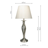 1 Light table lamp Satin Chrome complete with Cream Shade (0183BYB4046)
