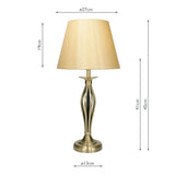 1 Light table lamp Antique Brass complete with Gold Shade (0183BYB4075)