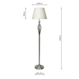 1 Light Floor lamp Satin Chrome complete with White Shade (0183BYB4946)