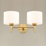 2 Light Wall Light in Aged Brass with Cream Shade (0194BARFL24712)