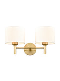 2 Light Wall Light in Aged Brass with Cream Shade (0194BARFL24712)