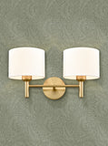 2 Light Wall Light in Aged Brass with Cream Shade (0194BARFL24712)