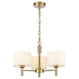3 Light Ceiling Pendant in Aged Brass with Cream Shades (0194BARFL24713)