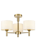 3 Light Ceiling Pendant in Aged Brass with Cream Shades (0194BARFL24713)