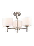 3 Light Ceiling Pendant in Satin Nickel with Off White Shades (0194BARFL24943)
