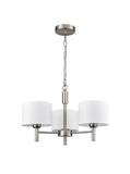 3 Light Ceiling Pendant in Satin Nickel with Off White Shades (0194BARFL24943)