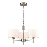 3 Light Ceiling Pendant in Satin Nickel with Off White Shades (0194BARFL24943)