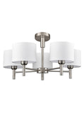 5 Light Ceiling Pendant in Satin Nickel with Off White Shades (0194BARFL24945)