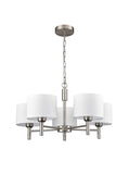 5 Light Ceiling Pendant in Satin Nickel with Off White Shades (0194BARFL24945)