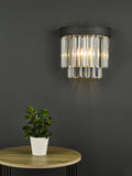 2 Light Wall Light Matt Anthracite & Crystal (0183CEL0922)