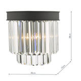 2 Light Wall Light Matt Anthracite & Crystal (0183CEL0922)